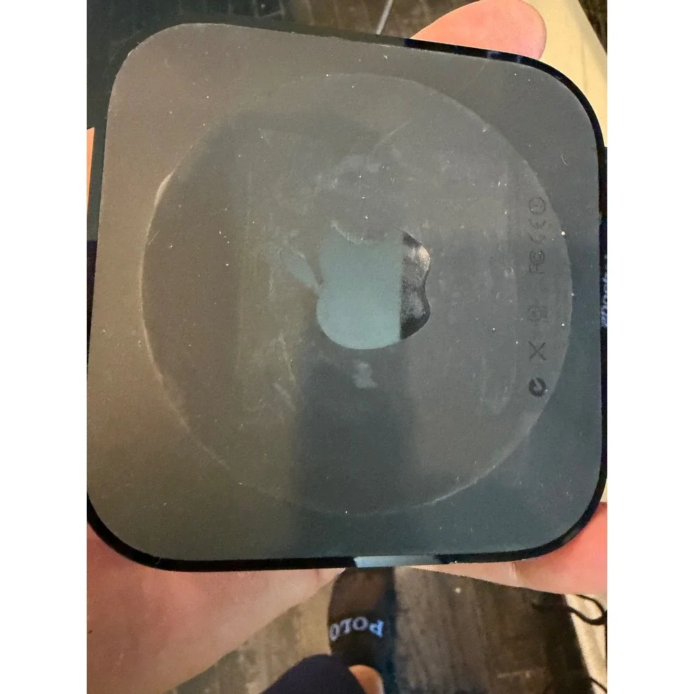 Apple TV 3rd Gen A1469 Black Media Streamer with Silver Remote and HDMI Cable
